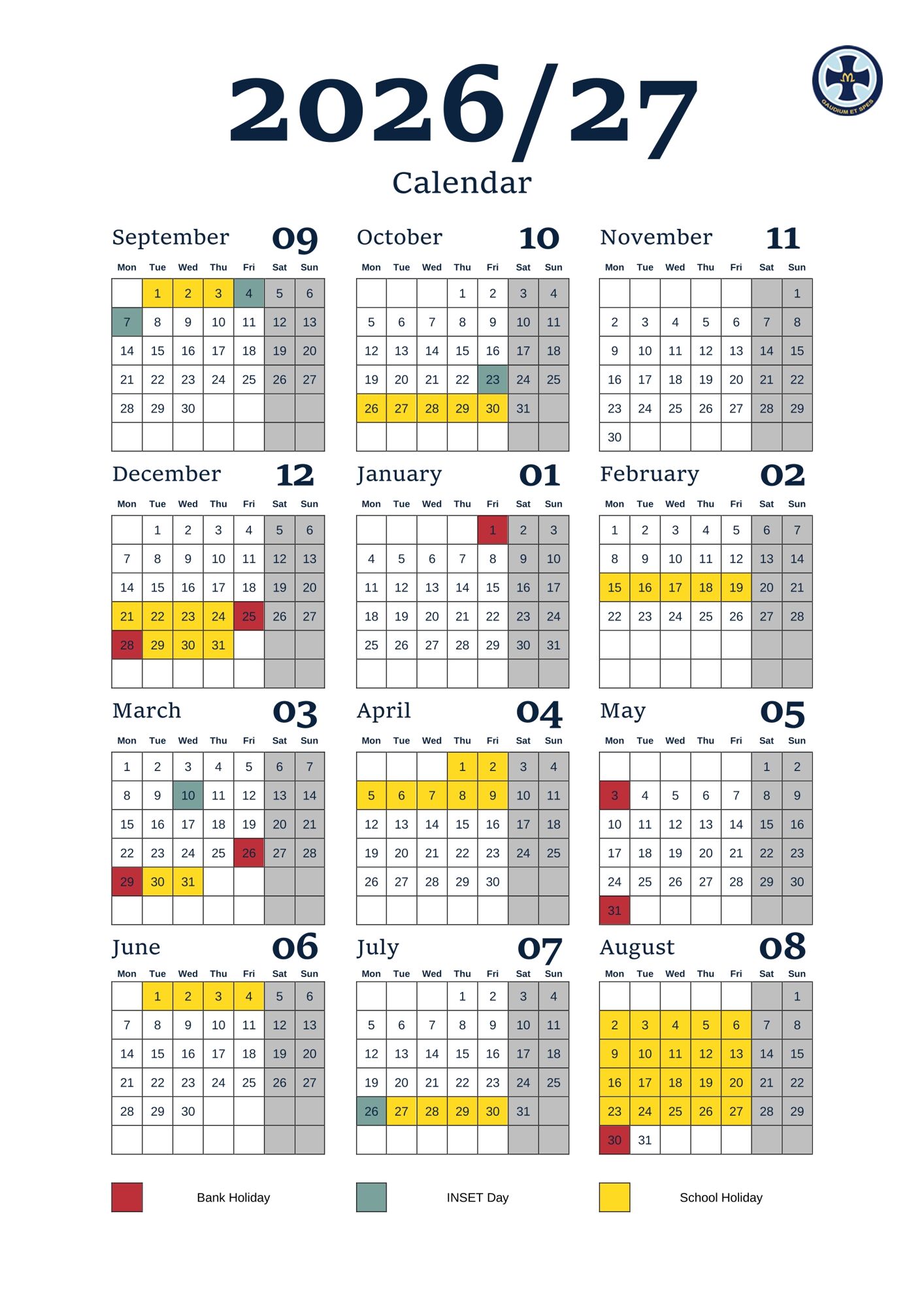 Calendar 26/27